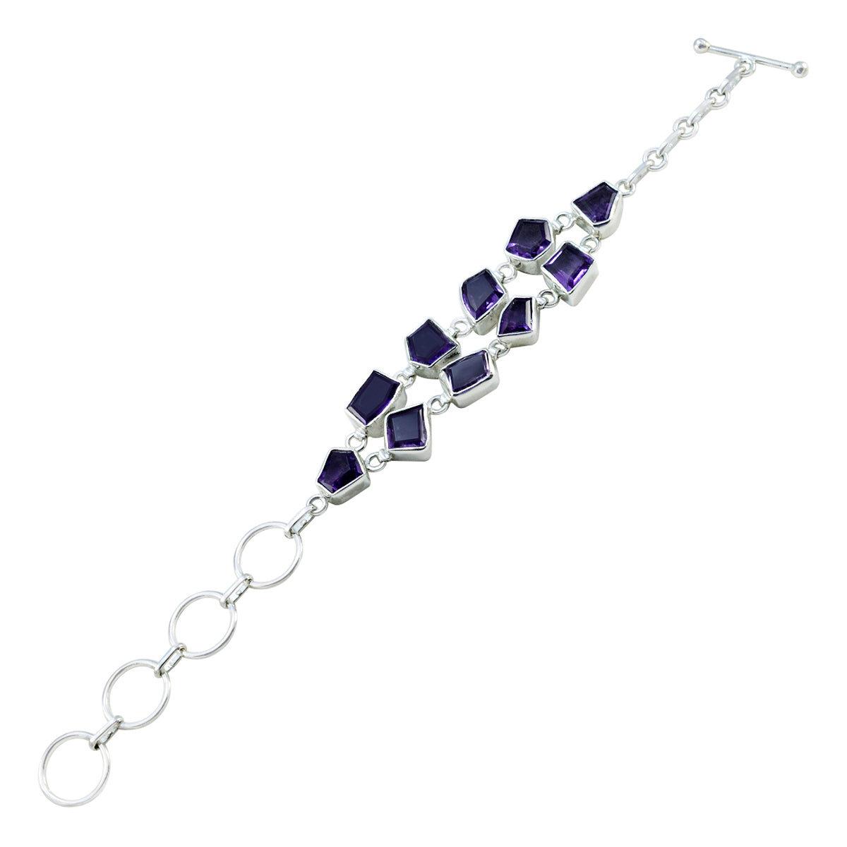 Mila Mothers Day Minimal Purple Links Bracelet Amethyst Purple