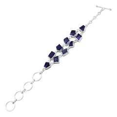 Mila Mothers Day Minimal Purple Links Bracelet Amethyst Purple
