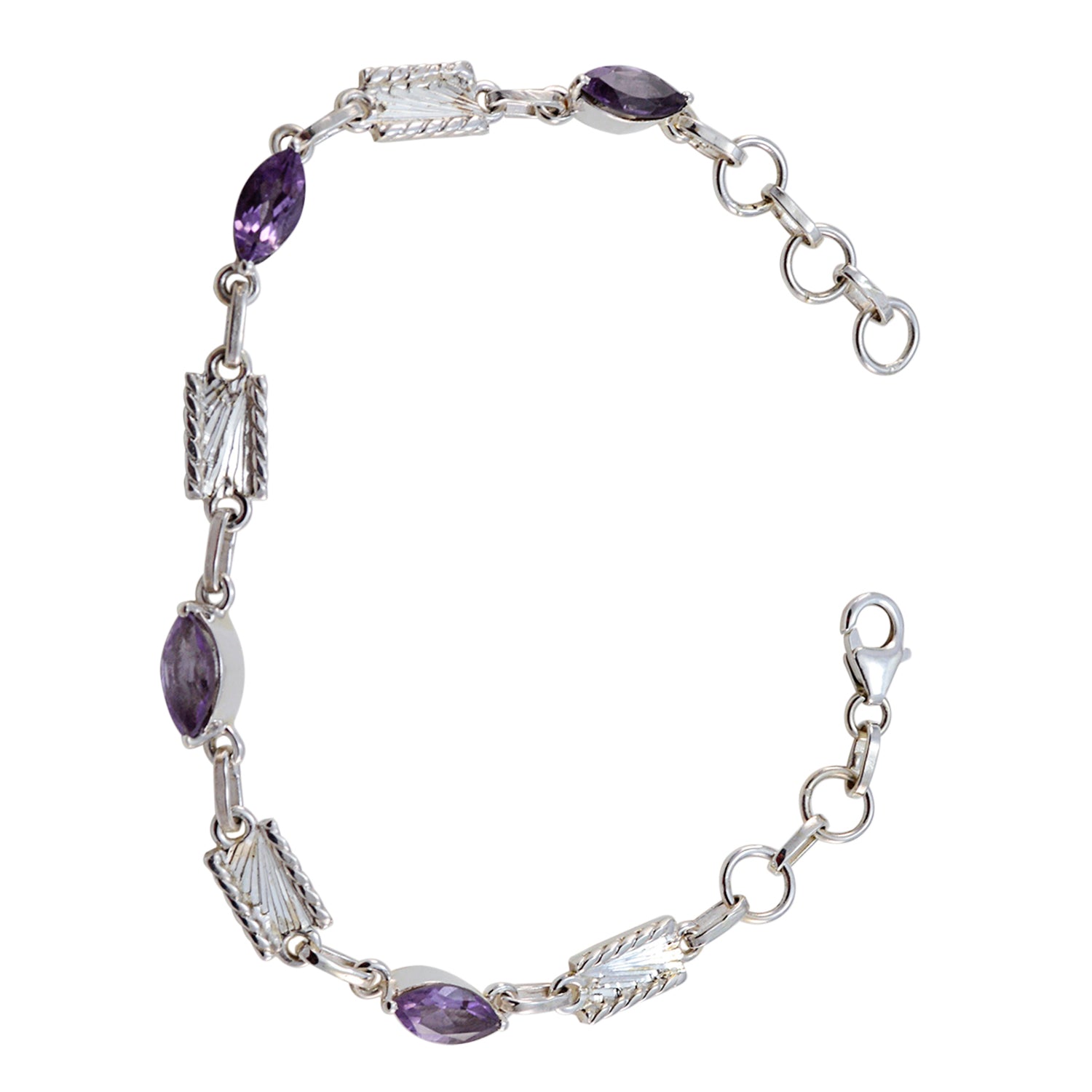 Scarlett Glam Whisper-thin Purple Links Bracelet