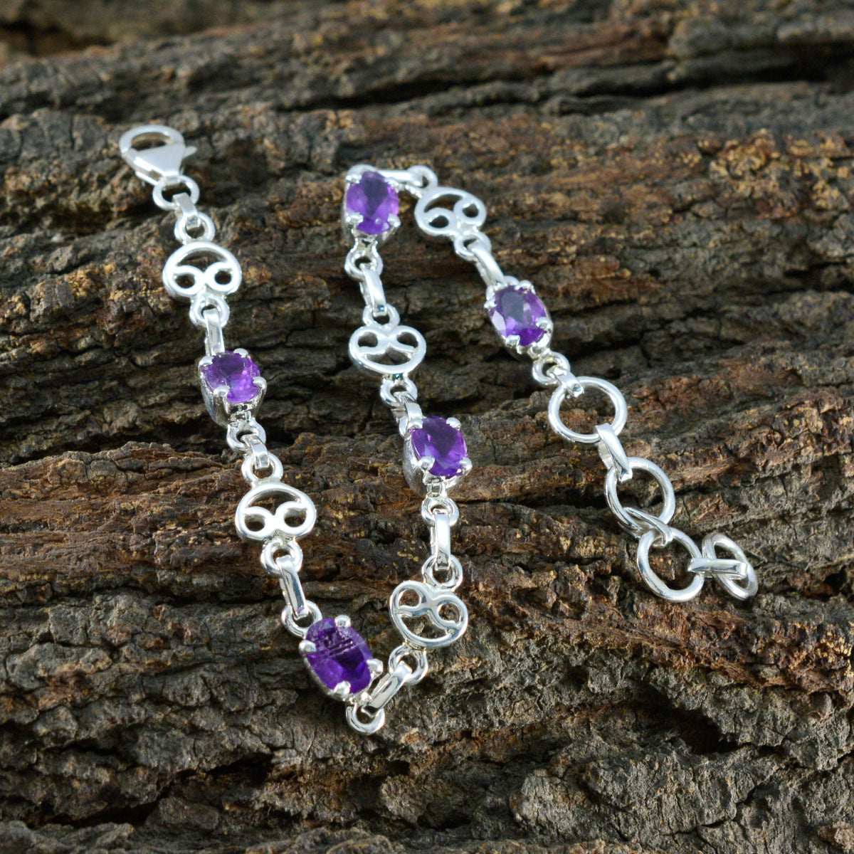 Zoey Graduation Slim Purple Links Bracelet