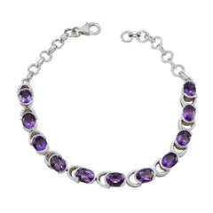 Audrey bollywood Tiny Purple Links Bracelet Amethyst Purple