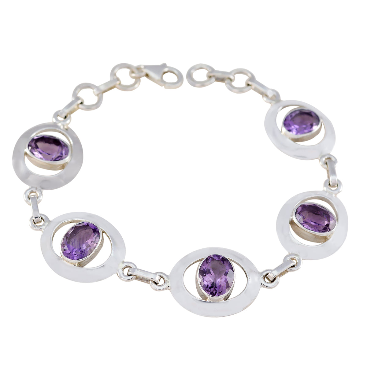 Chloe Memorial Tiny Purple Links Bracelet Amethyst Purple