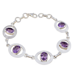 Chloe Memorial Tiny Purple Links Bracelet Amethyst Purple
