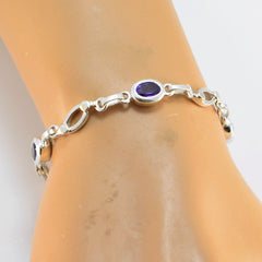 Ellie Graduation Whisper-thin Purple Links Bracelet