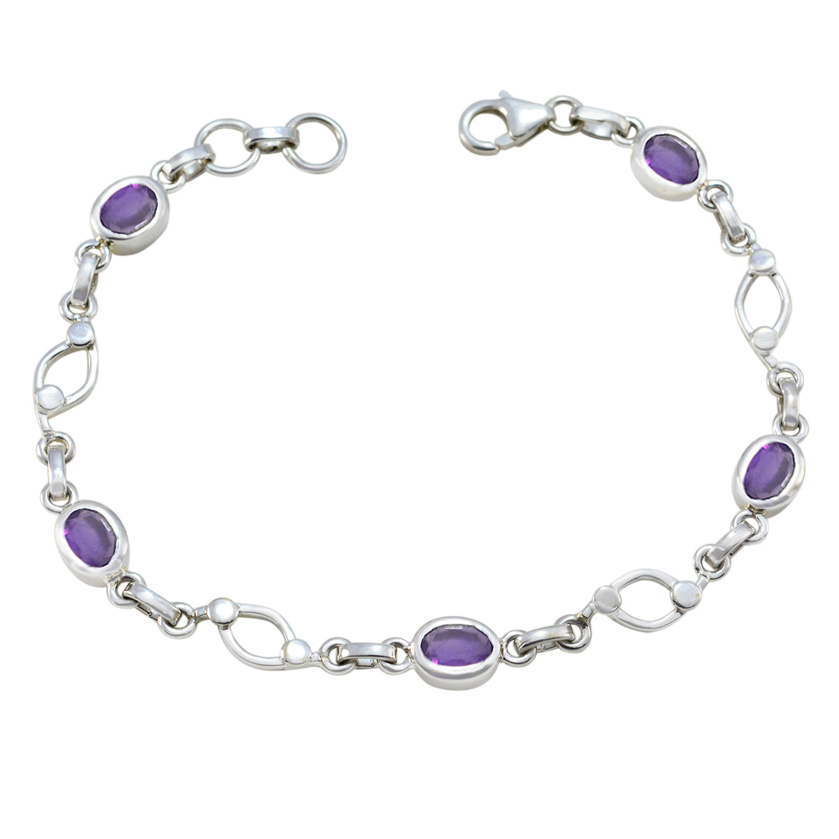 Ellie Graduation Whisper-thin Purple Links Bracelet Amethyst Purple