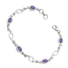 Ellie Graduation Whisper-thin Purple Links Bracelet