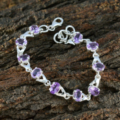 Ava Gift for Wife Slim Purple Links Bracelet