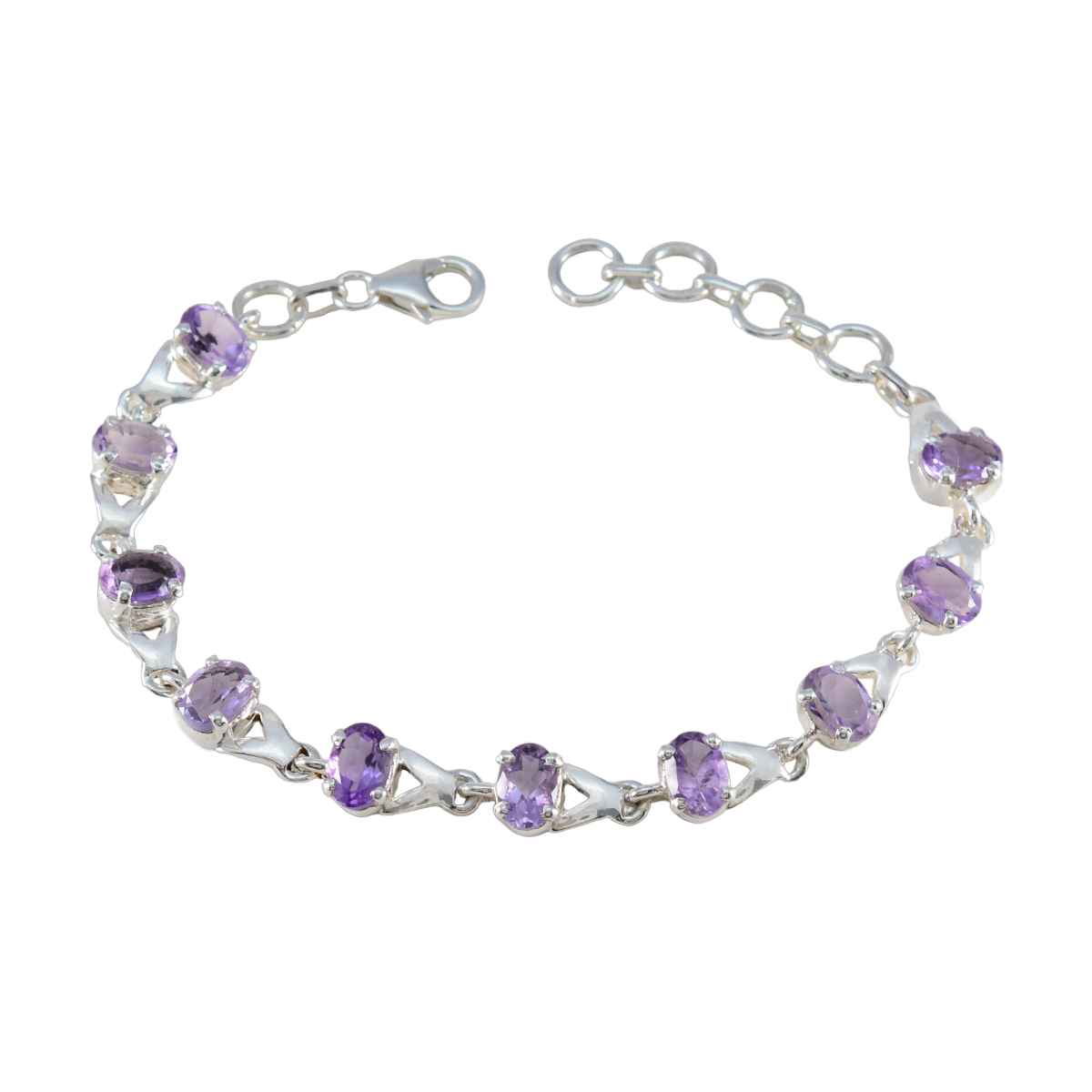 Ava Gift for Wife Slim Purple Links Bracelet Amethyst Purple