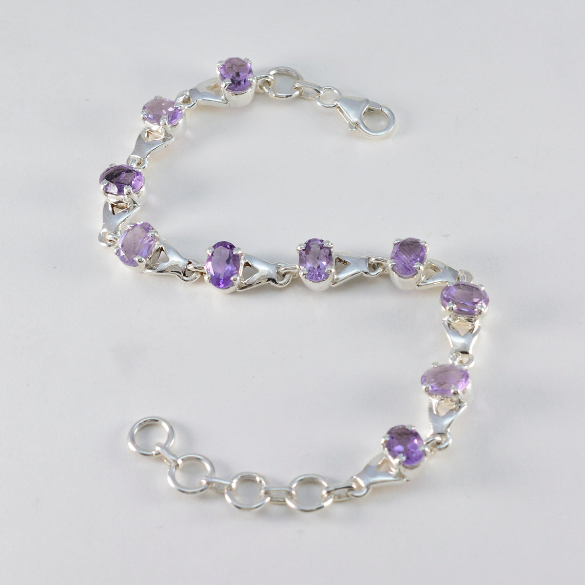 Ava Gift for Wife Slim Purple Links Bracelet