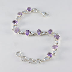 Ava Gift for Wife Slim Purple Links Bracelet