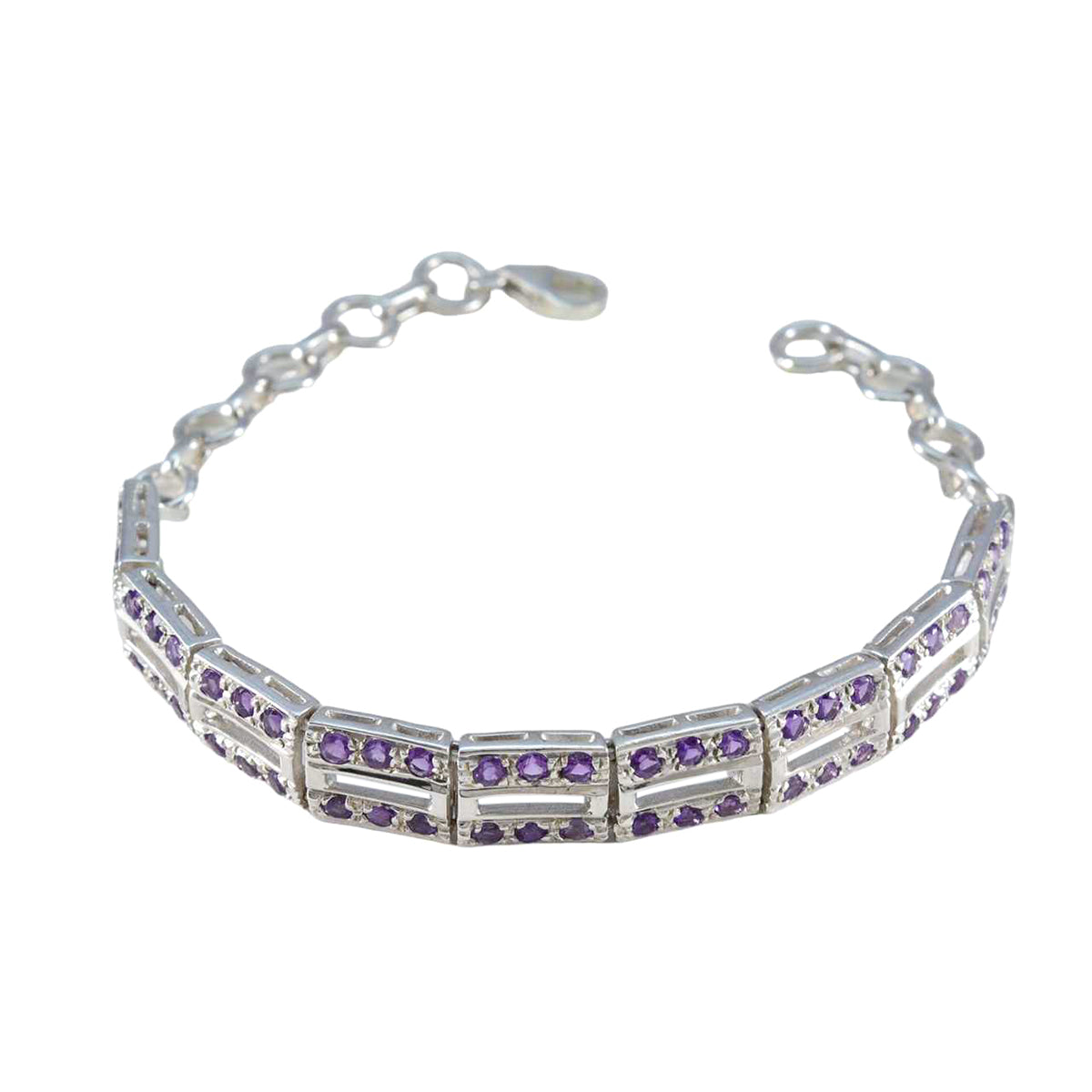 Zoe Couture Minimal Purple Tennis Bracelet Amethyst Purple