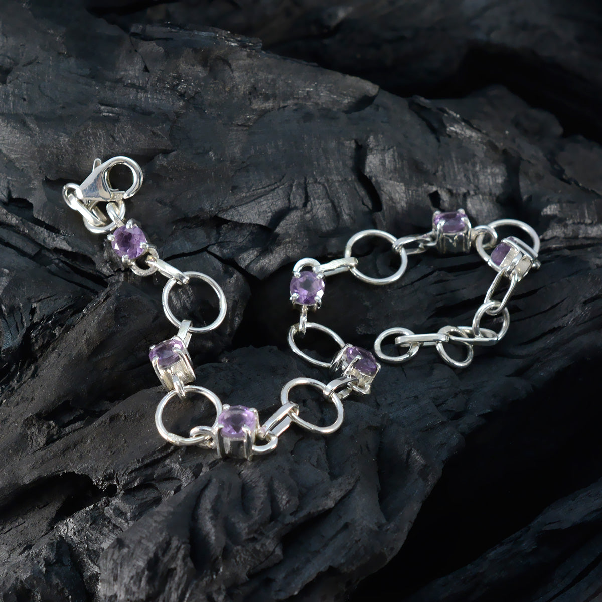 Abigail Bridal Delicate Purple Links Bracelet