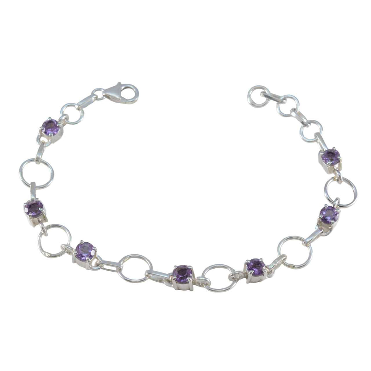Abigail Bridal Delicate Purple Links Bracelet Amethyst Purple