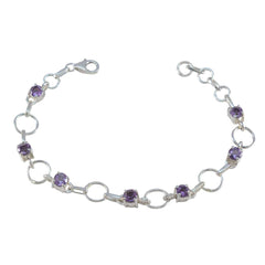Abigail Bridal Delicate Purple Links Bracelet Amethyst Purple