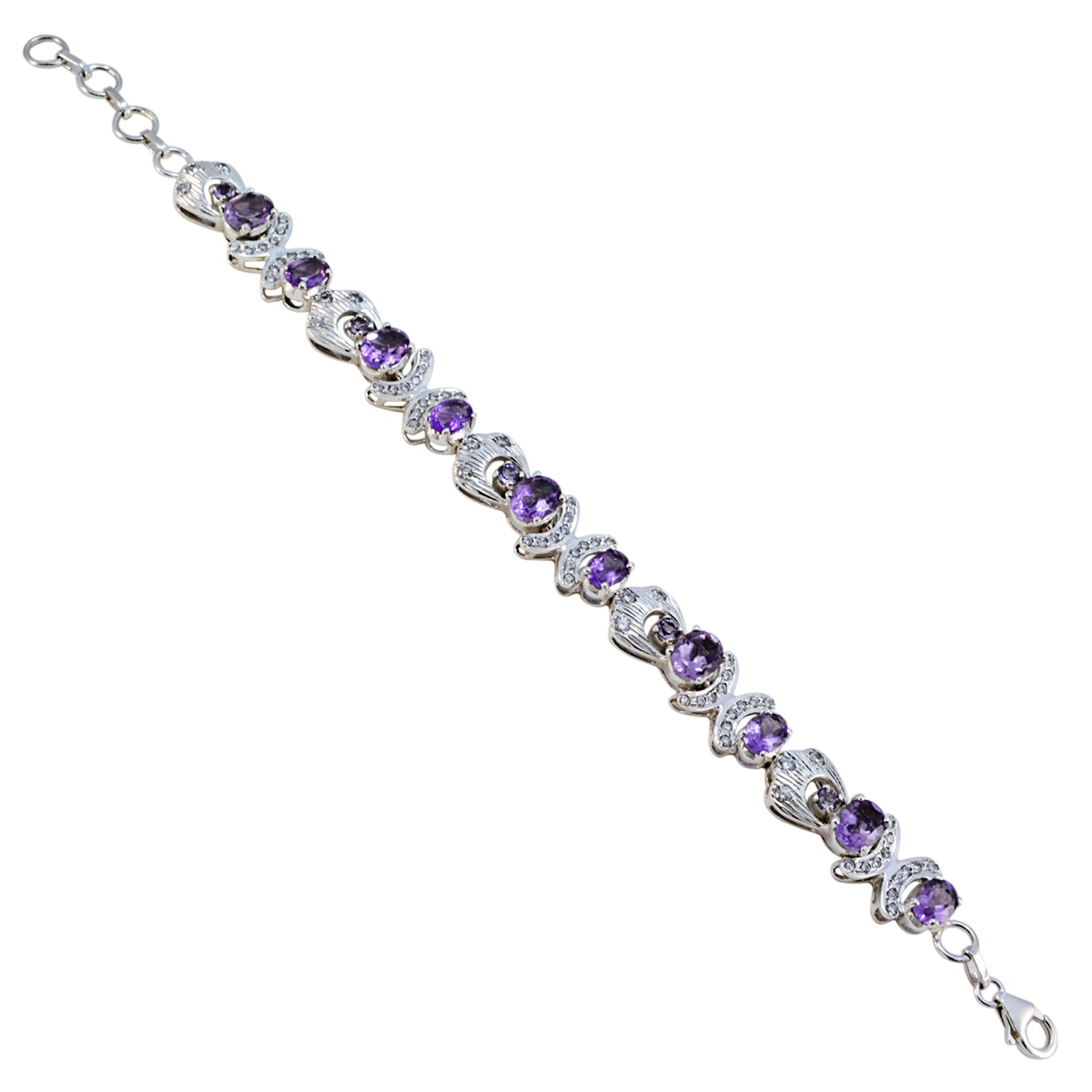 Victoria Akshaya Tritiya Versatile Purple Links Bracelet Amethyst Purple