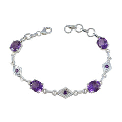Agnes Memorial Featherlight Purple Links Bracelet Amethyst Purple