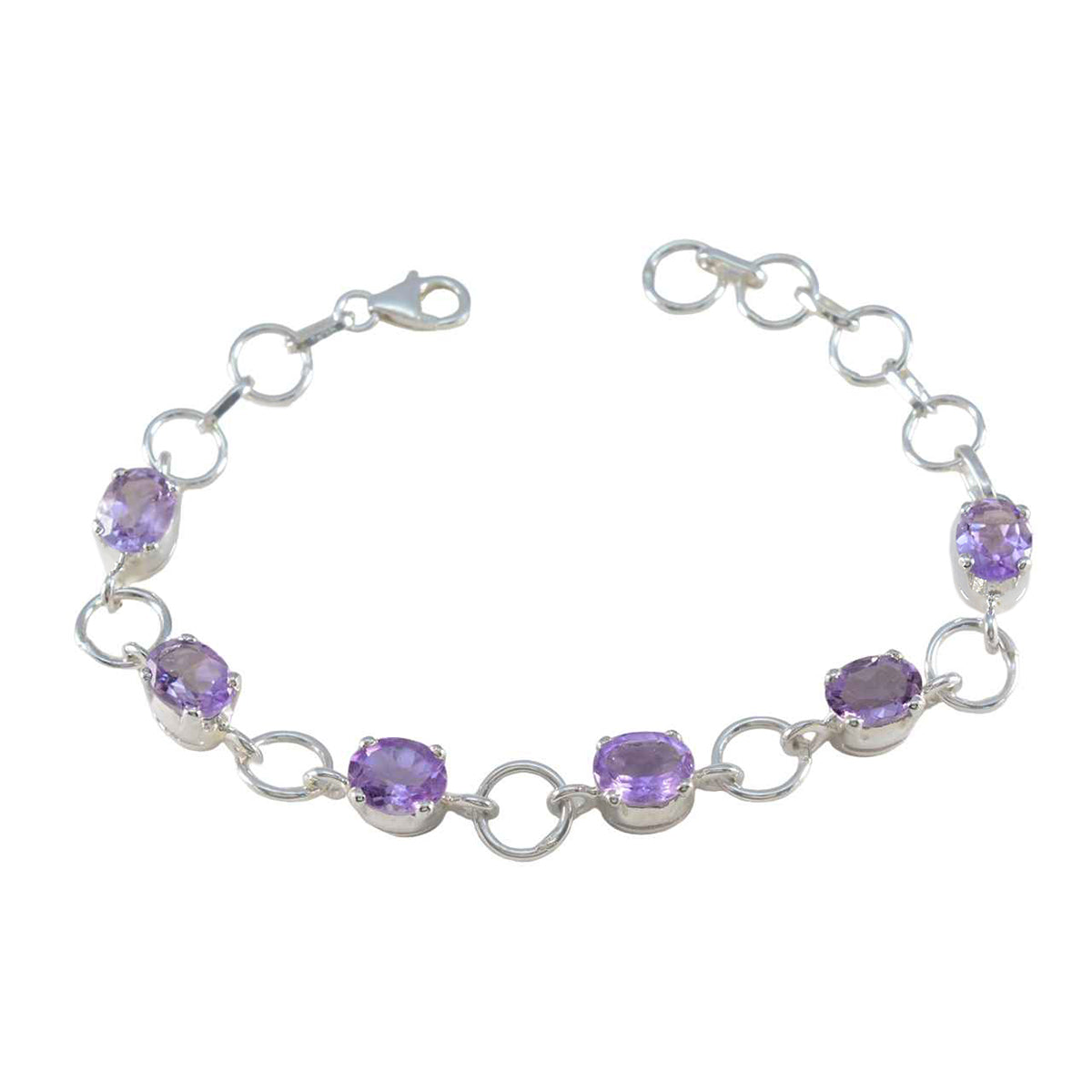 Tereza Red Carpet Slim Purple Links Bracelet Amethyst Purple