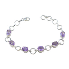 Tereza Red Carpet Slim Purple Links Bracelet Amethyst Purple