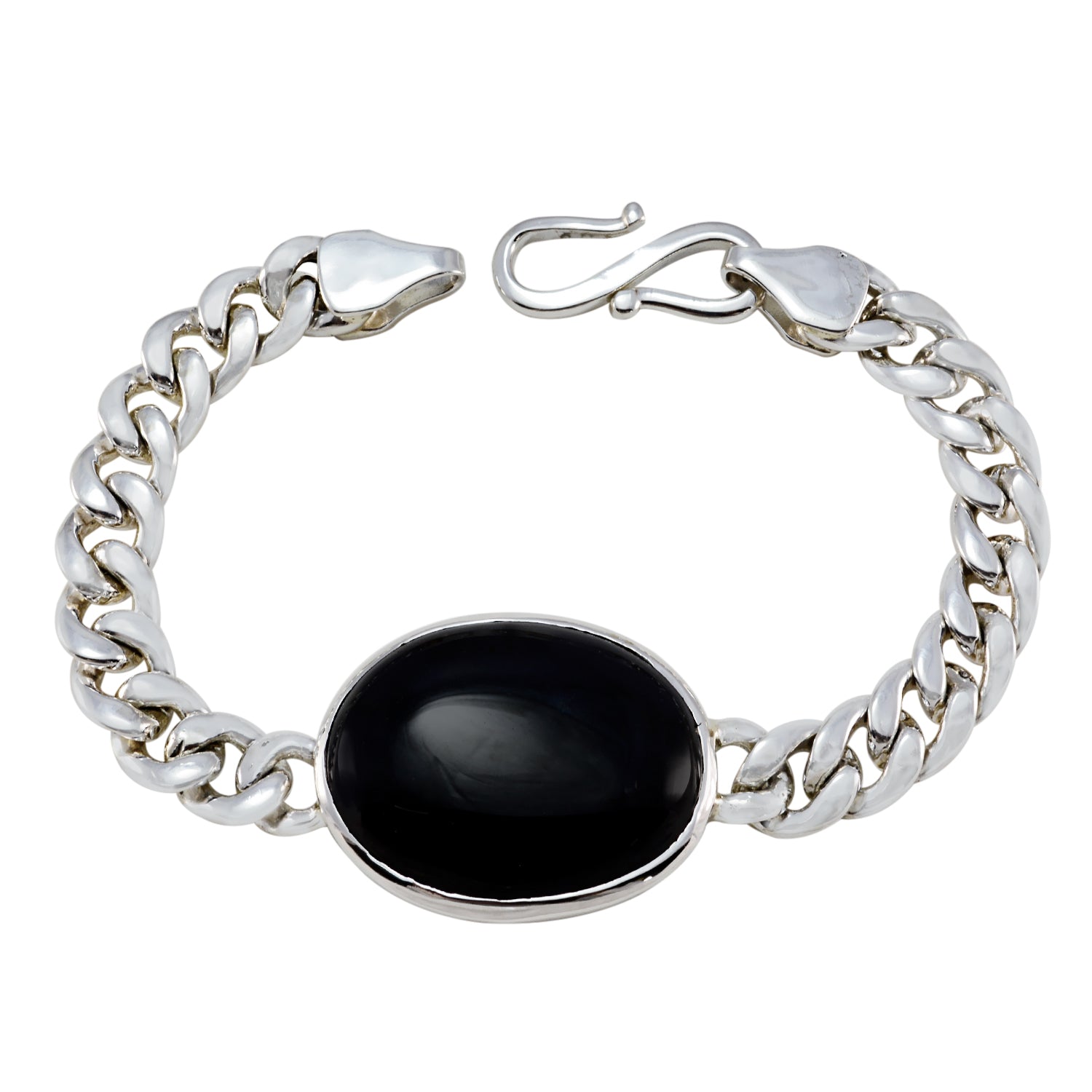 Addison Gala Edgy Black Chain Bracelet Black Onyx Black