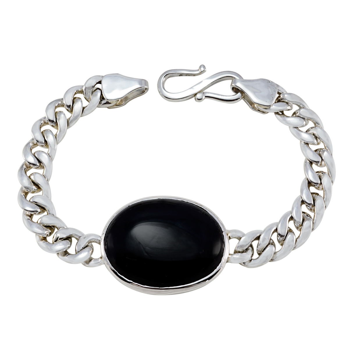 Addison Gala Edgy Black Chain Bracelet Black Onyx Black