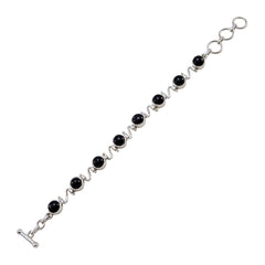Ida gift for girlfriend Slim Black Links Bracelet Black Onyx Black