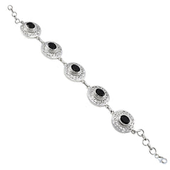 Camilla Showstopper Eye-catching Black Links Bracelet Black Onyx Black