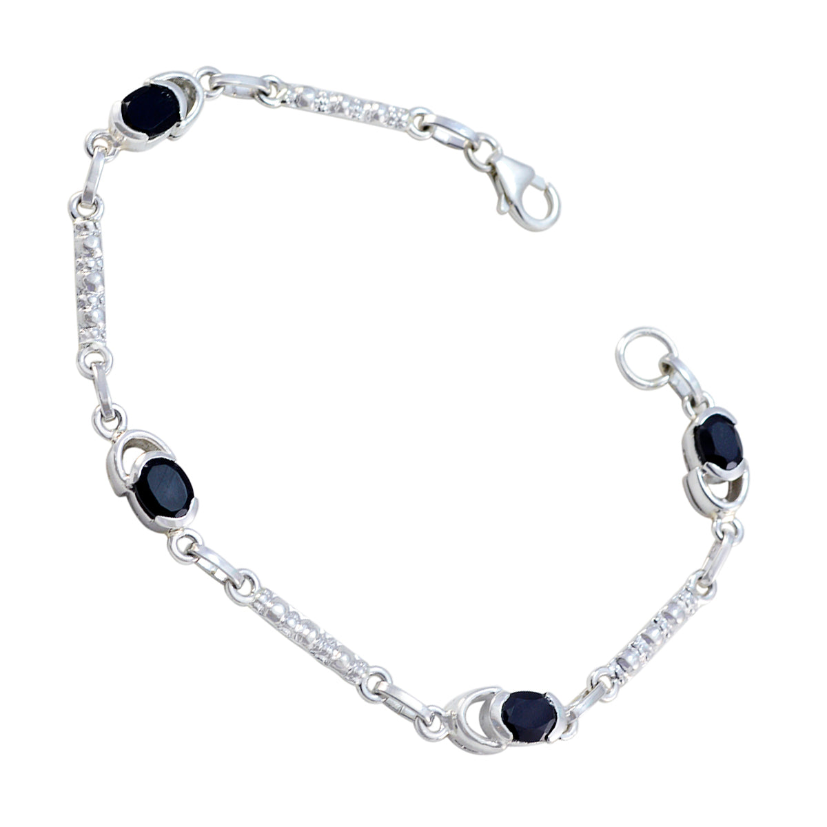 Eliza Special Moment Dainty Black Links Bracelet