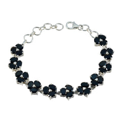 Camila Gift for Her Mid-weight Black Links Bracelet Black Onyx Black