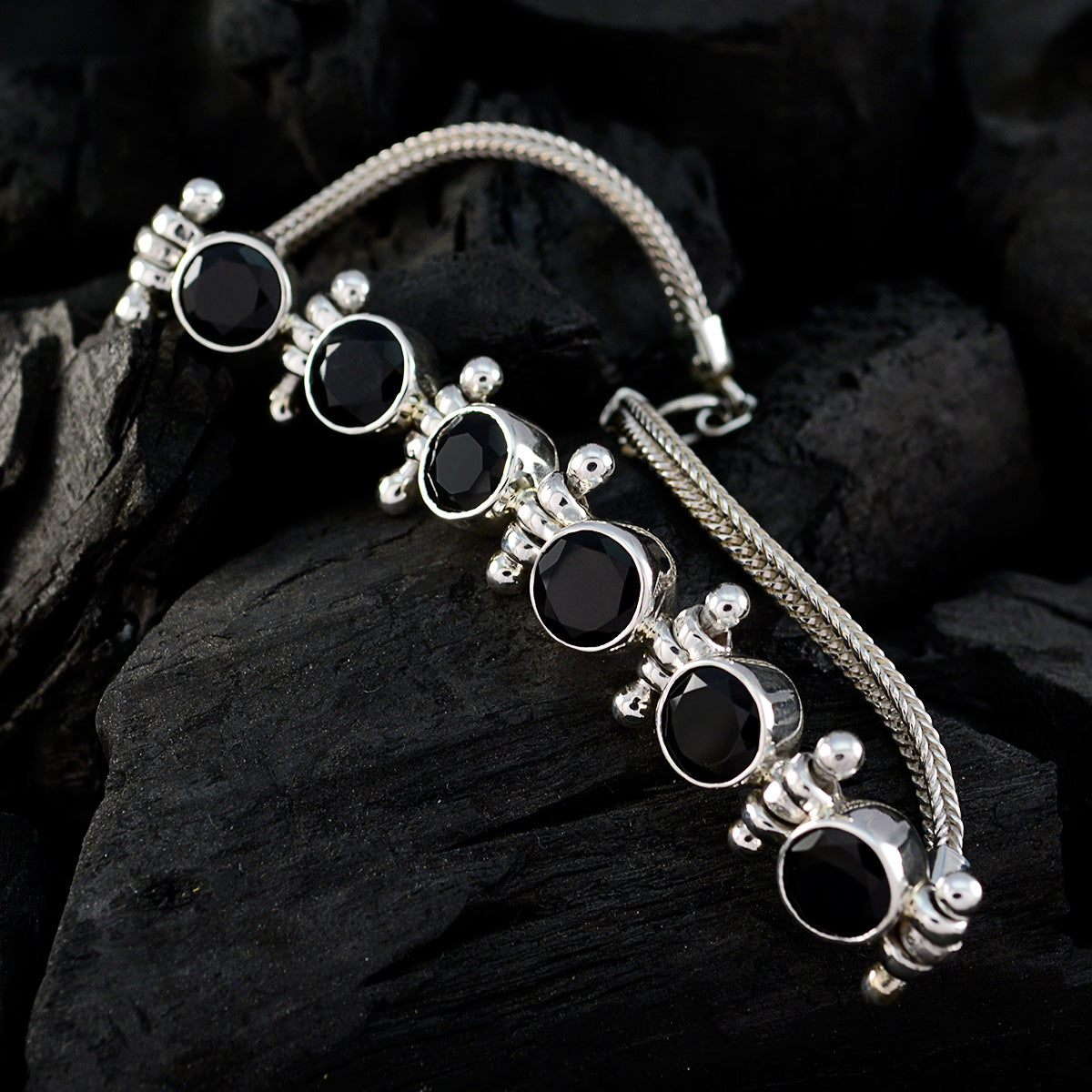 Harper Gift for Wife Slim Black Tennis Bracelet