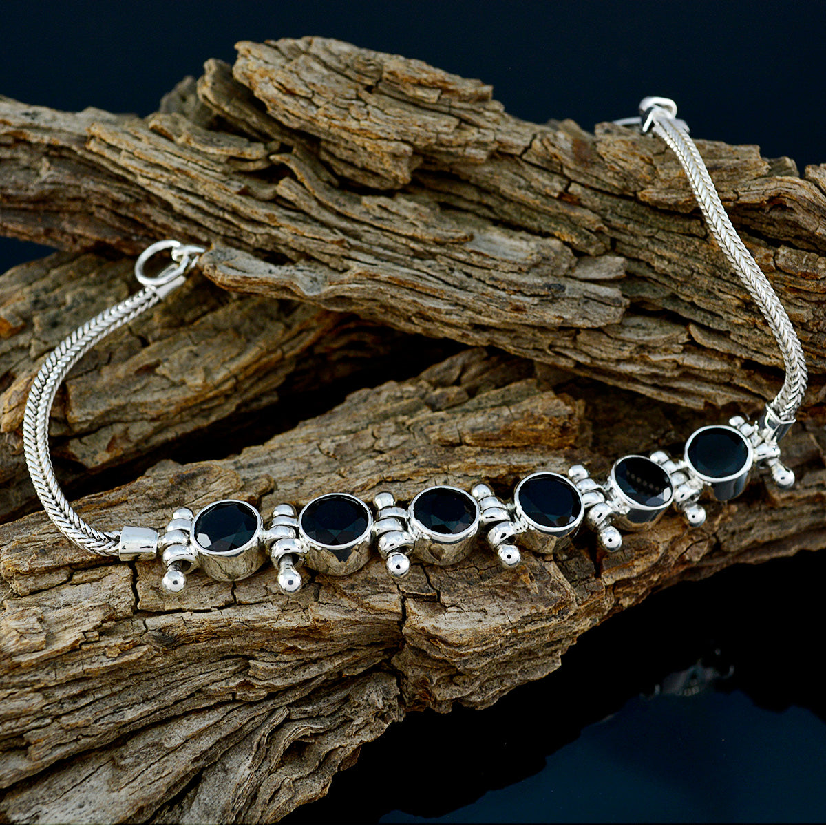 Harper Gift for Wife Slim Black Tennis Bracelet