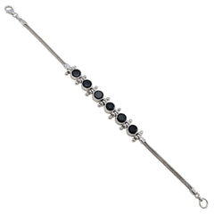 Harper Gift for Wife Slim Black Tennis Bracelet Black Onyx Black