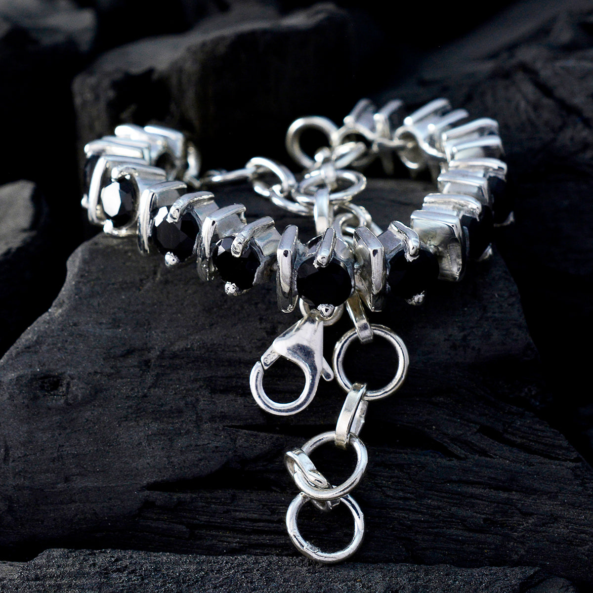 Ines gift for Sister Minimal Black Tennis Bracelet