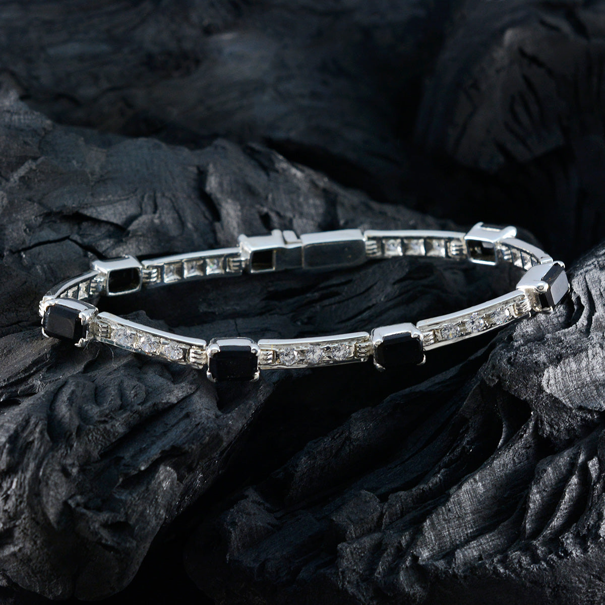 Teresa Festive Minimal Black Tennis Bracelet