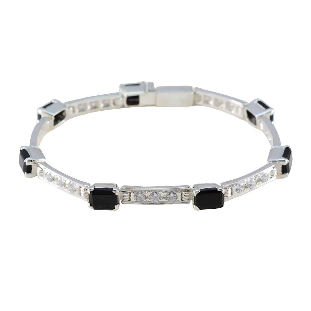Teresa Festive Minimal Black Tennis Bracelet Black Onyx Black