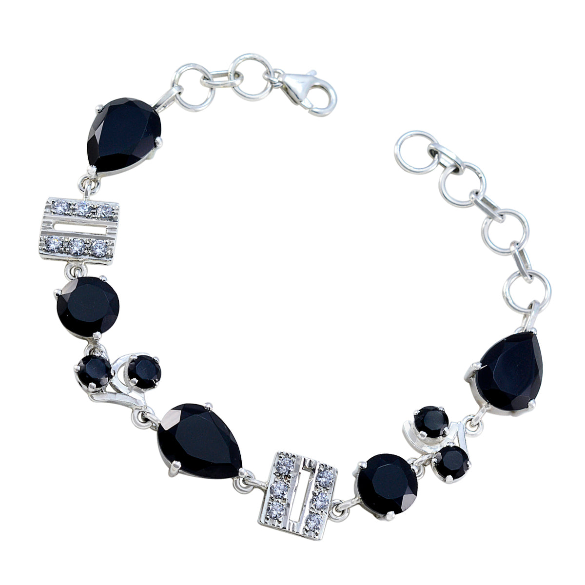 Riley Party Minimal Black Links Bracelet