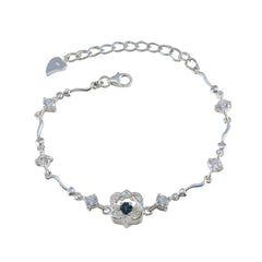 Mila Raksha Bandhan Whisper-thin Blue Chain Bracelet Blue Supphire CZ Blue