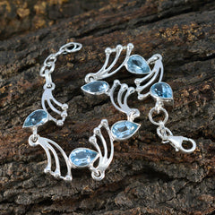 Bella Graduation Minimal Blue Links Bracelet