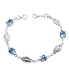 Charlotte gift for Friend Tiny Blue Links Bracelet Blue Topaz Blue