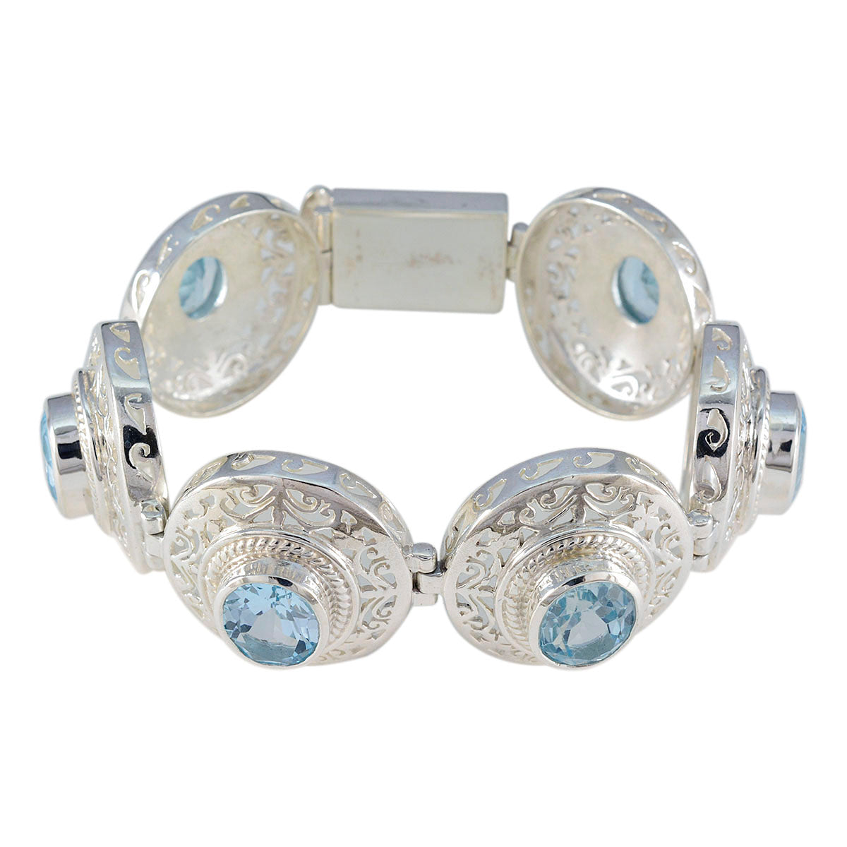 Camila One-of-a-Kind Statement Blue Tennis Bracelet Blue Topaz Blue