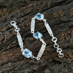 Emma Happy Slim Blue Links Bracelet