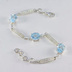 Emma Happy Slim Blue Links Bracelet