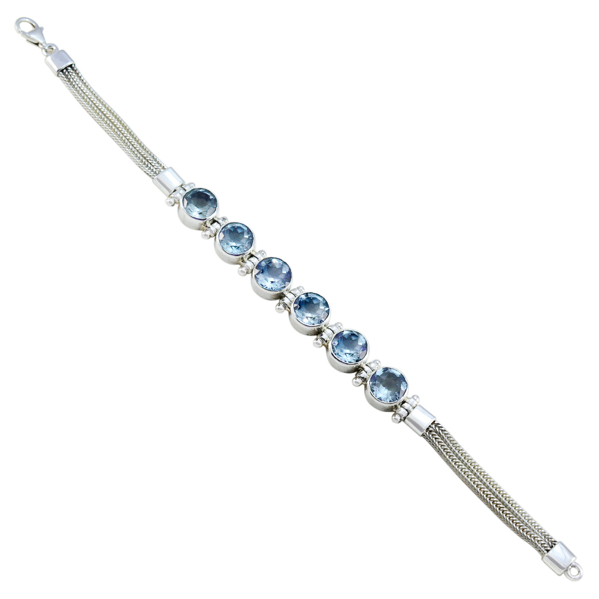 Hazel One-of-a-Kind Mid-weight Blue Tennis Bracelet Blue Topaz Blue