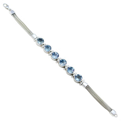 Hazel One-of-a-Kind Mid-weight Blue Tennis Bracelet Blue Topaz Blue