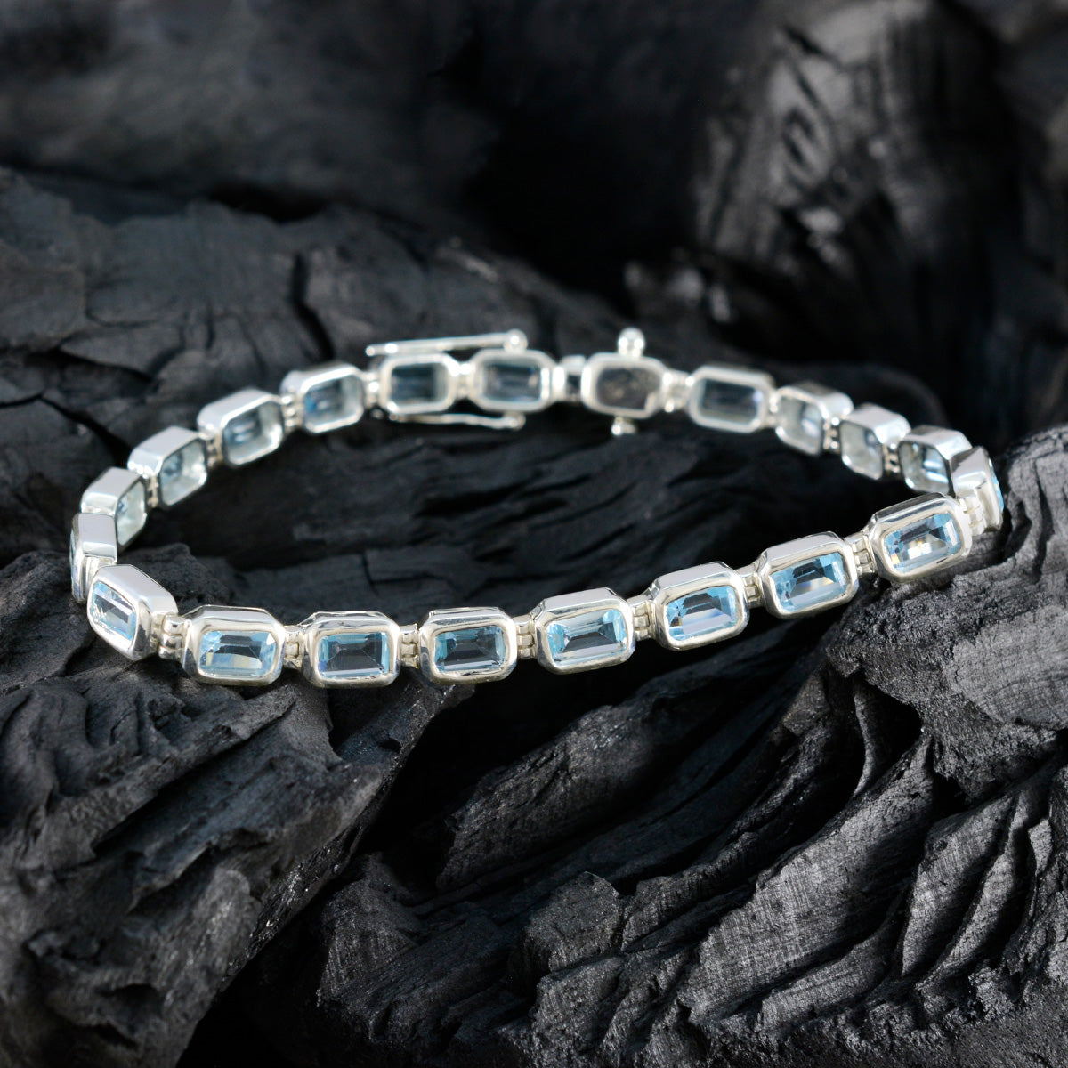 Marie Comfort Fit Minimal Blue Tennis Bracelet