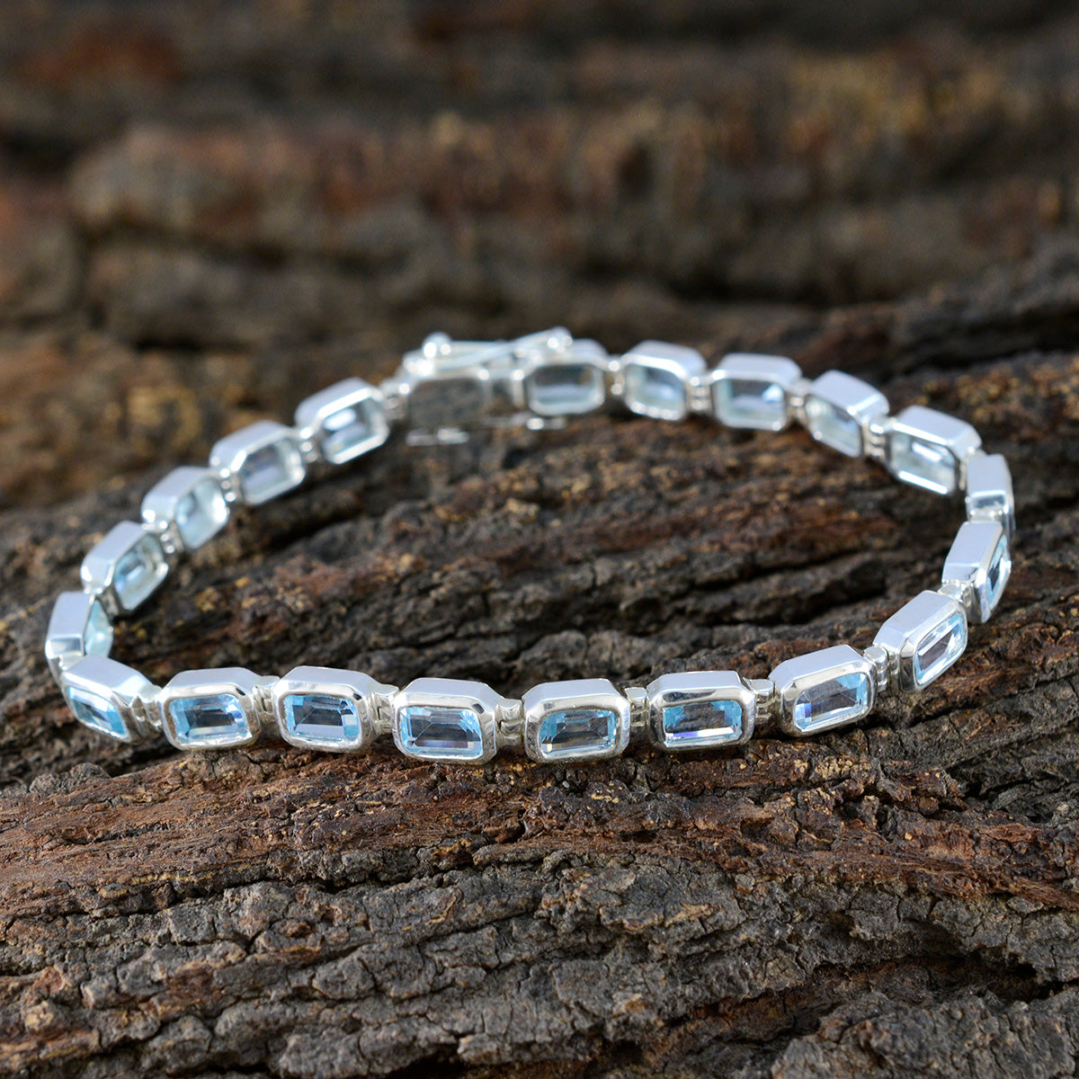 Marie Comfort Fit Minimal Blue Tennis Bracelet