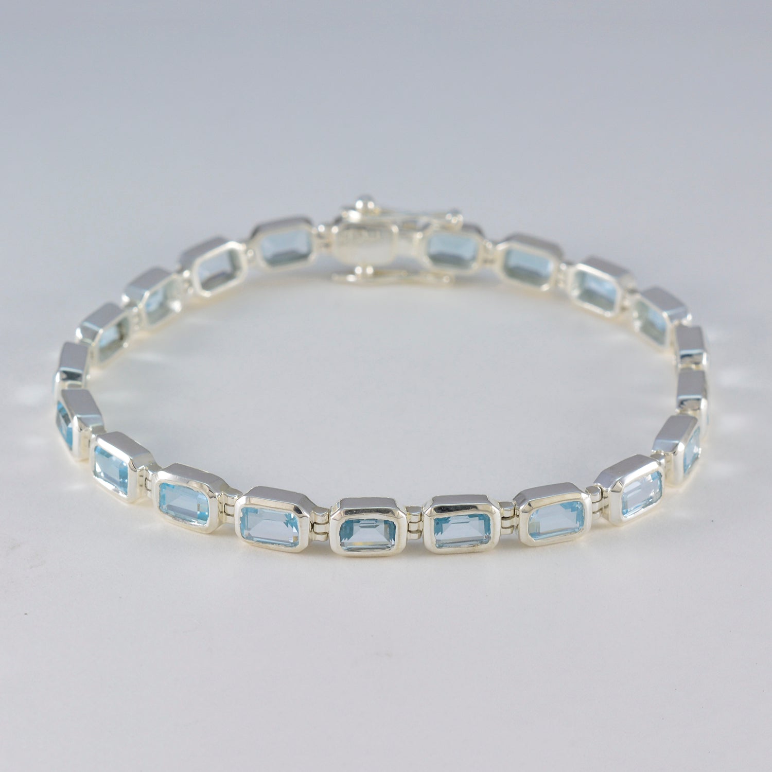 Marie Comfort Fit Minimal Blue Tennis Bracelet