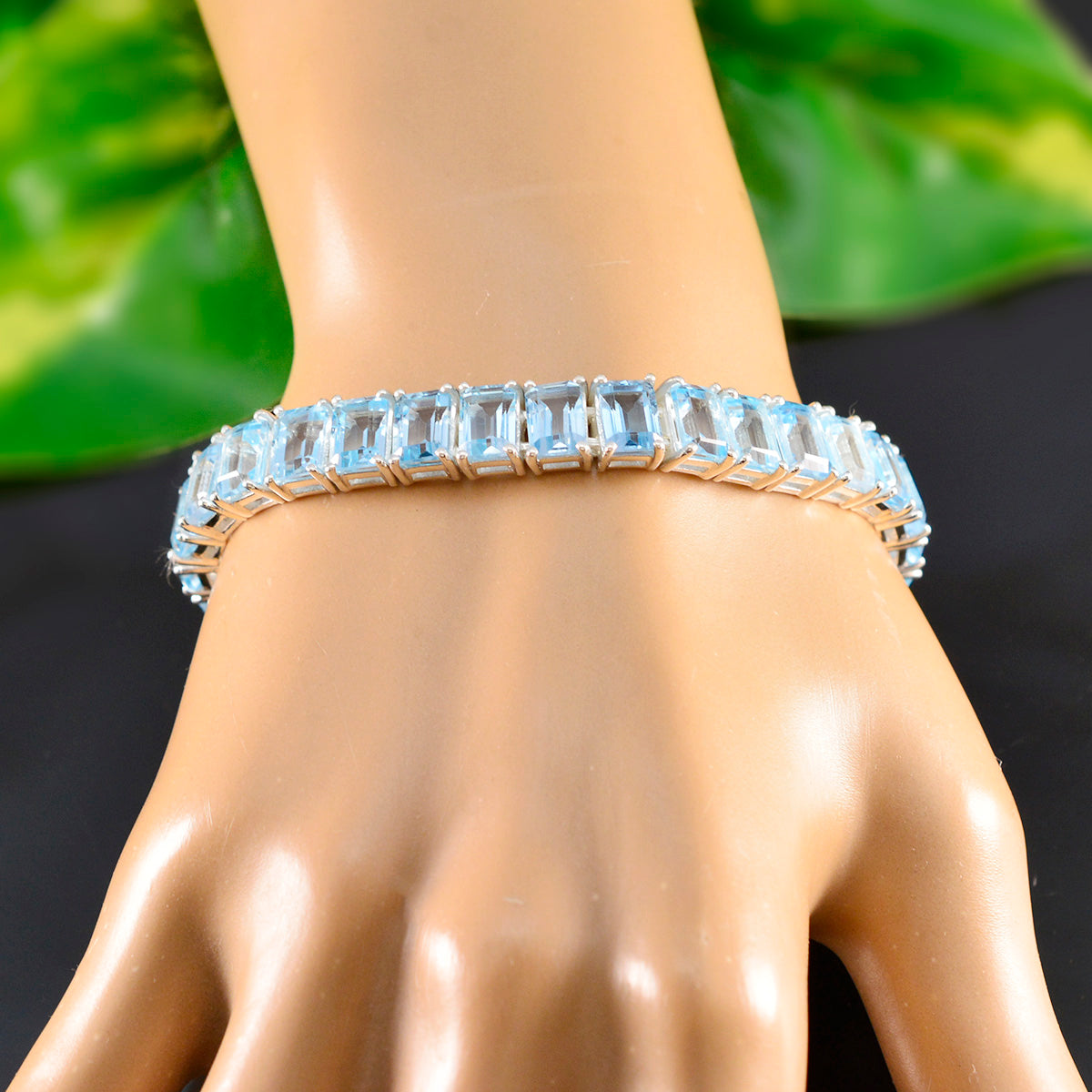 Scarlett Bhai Dooj Eye-catching Blue Tennis Bracelet