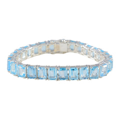 Scarlett Bhai Dooj Eye-catching Blue Tennis Bracelet Blue Topaz Blue