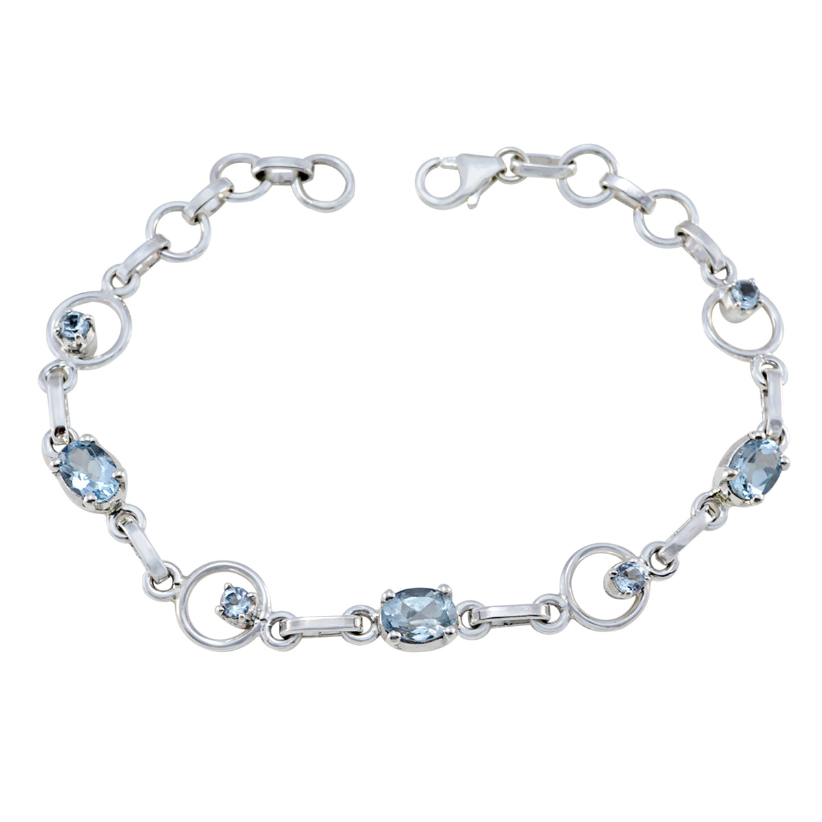 Leah Rakhi Dainty Blue Links Bracelet Blue Topaz Blue