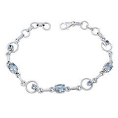Leah Rakhi Dainty Blue Links Bracelet Blue Topaz Blue